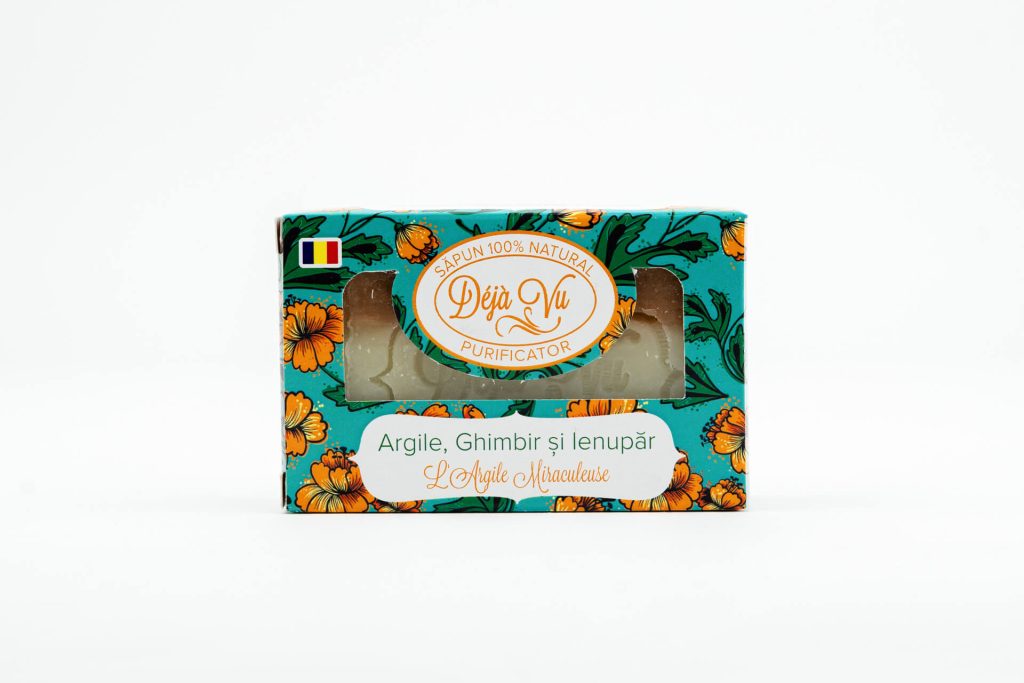 Săpun natural cu argile, ghimbir și ienupăr