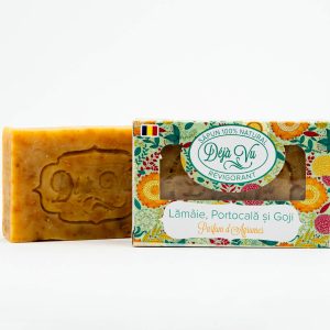 Săpun natural cu lamâie, portocală și goji