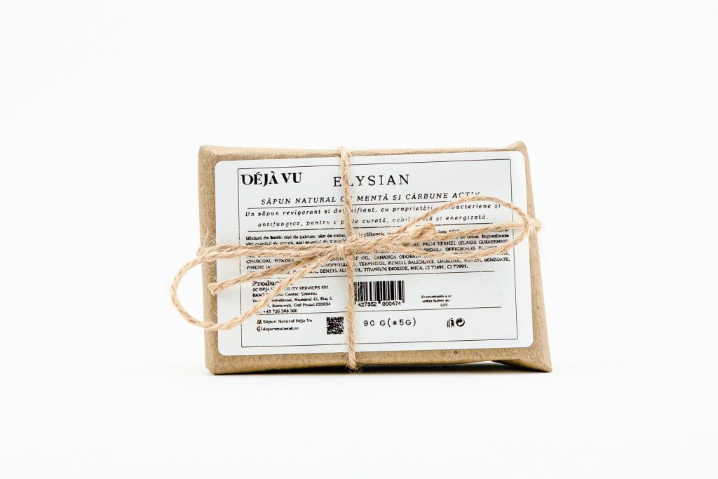 Elysian - Săpun natural cu mentă și cărbune activ 2
