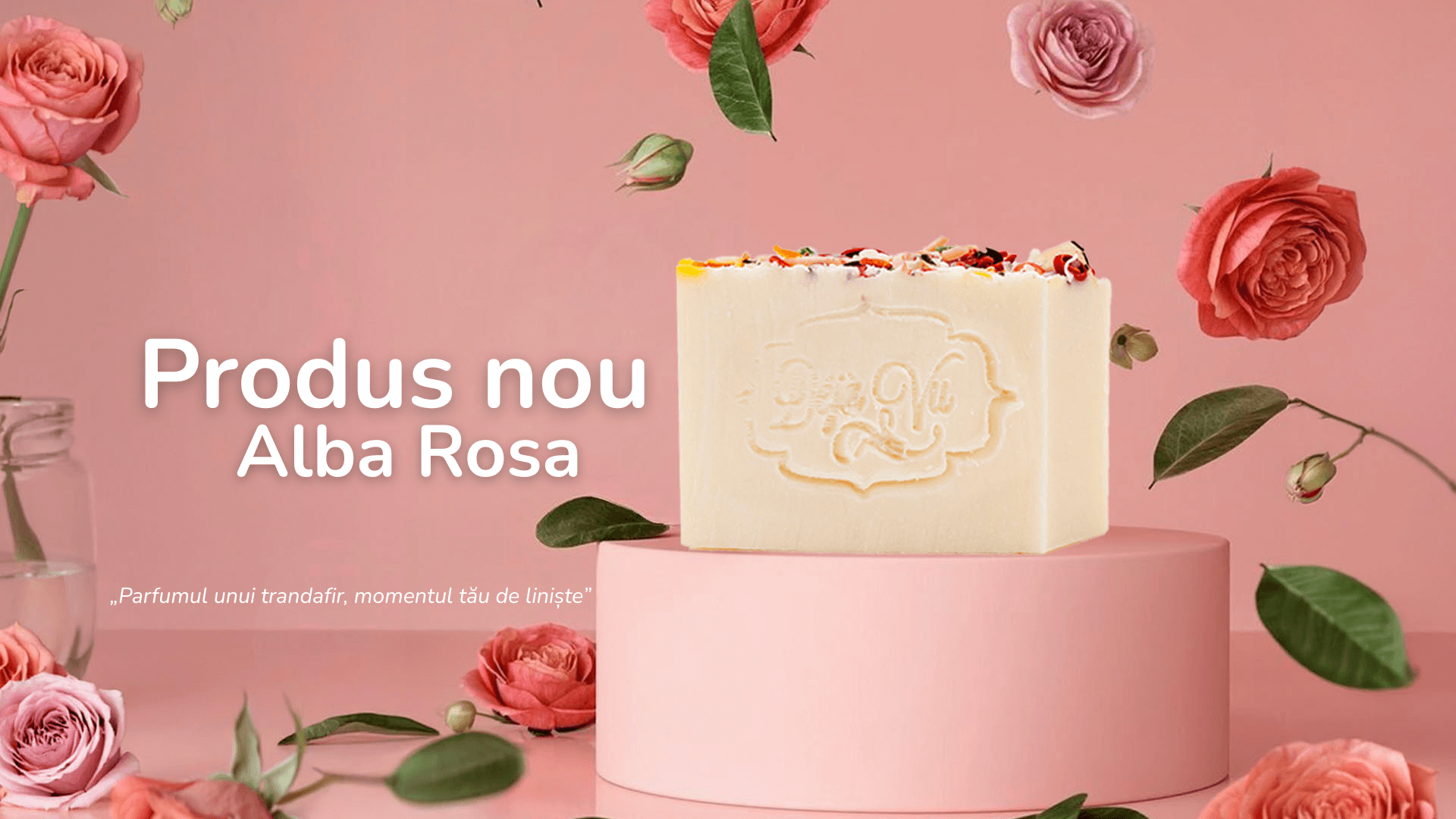 Alba Rosa natural soap banner
